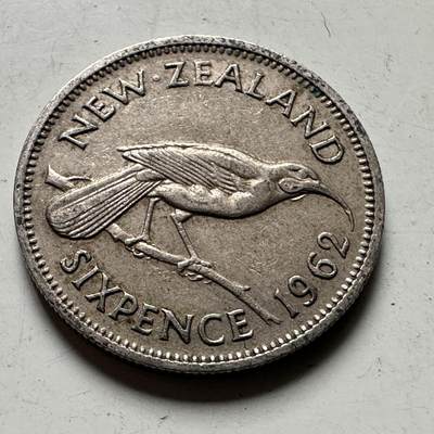 🌹外币初藏🌹🐯2026年第48场   每周二四六晚8️⃣点  大洋洲硬币专场 新西兰1962年 6便士 