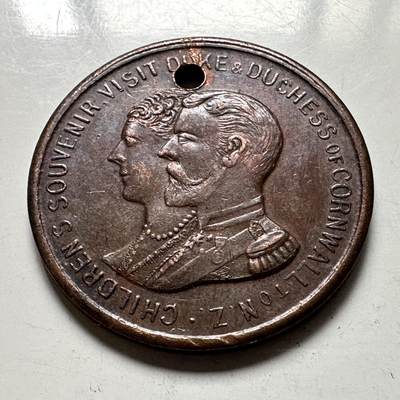 🌹外币初藏🌹🐯2026年第48场   每周二四六晚8️⃣点  大洋洲硬币专场 新西兰 1901年 奥菲尔号造访纪念章 27.5毫米