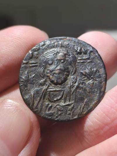 星盘世界钱币 5.2年度精品币大拍 一周年抽奖活动 拜占庭帝国 米海尔七世 富利铜币  公元1071-1078年打制，正面为先知像，铭文为“IC XC ”