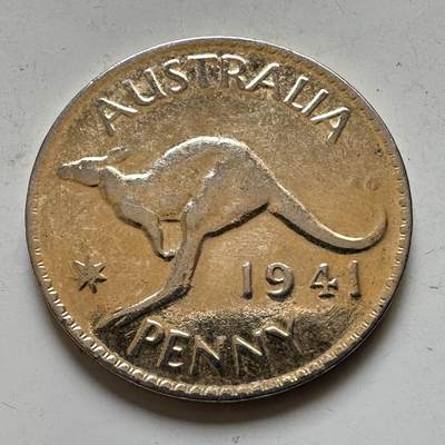 🌹外币初藏🌹🐯2026年第48场   每周二四六晚8️⃣点  大洋洲硬币专场 澳大利亚 1941年 乔治六世 一便士  镀金