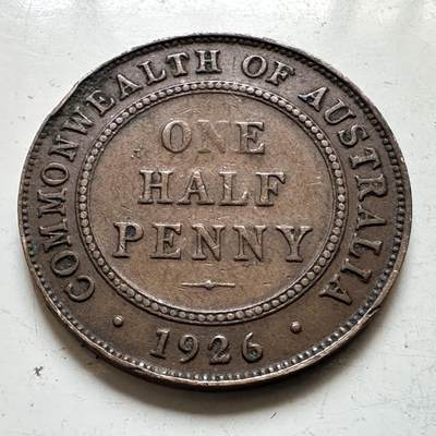 🌹外币初藏🌹🐯2026年第48场   每周二四六晚8️⃣点  大洋洲硬币专场 澳大利亚 1926年 乔治五世 半便士