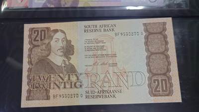 世界钱币～微拍第248期暨2026年第29期  少量老库存低价起拍 老版南非20兰特 全新绝品尾号270