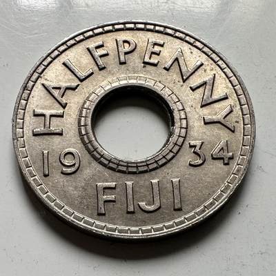 🌹外币初藏🌹🐯2026年第48场   每周二四六晚8️⃣点  大洋洲硬币专场 英属斐济 1934年 乔治五世 1/2便士 b