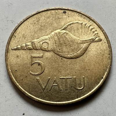 🌹外币初藏🌹🐯2026年第48场   每周二四六晚8️⃣点  大洋洲硬币专场 瓦努阿图 1990年 5瓦图