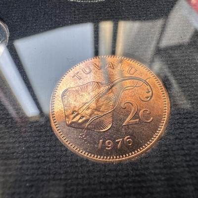 🌹外币初藏🌹🐯2026年第48场   每周二四六晚8️⃣点  大洋洲硬币专场 图瓦卢 1976年 伊丽莎白二世 精制套币（首套发行）