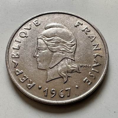 🌹外币初藏🌹🐯2026年第48场   每周二四六晚8️⃣点  大洋洲硬币专场 新喀里多尼亚 1967年 20法郎 