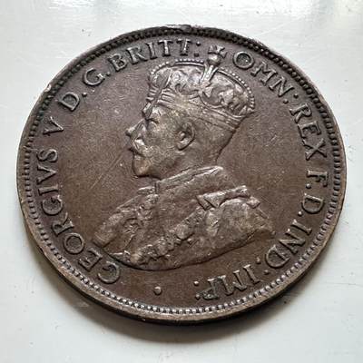 🌹外币初藏🌹🐯2026年第48场   每周二四六晚8️⃣点  大洋洲硬币专场 澳大利亚 1919年 乔治五世 半便士