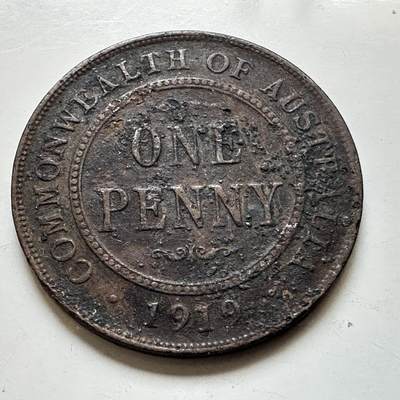 🌹外币初藏🌹🐯2026年第48场   每周二四六晚8️⃣点  大洋洲硬币专场 澳大利亚 1919年 乔治五世 一便士 c