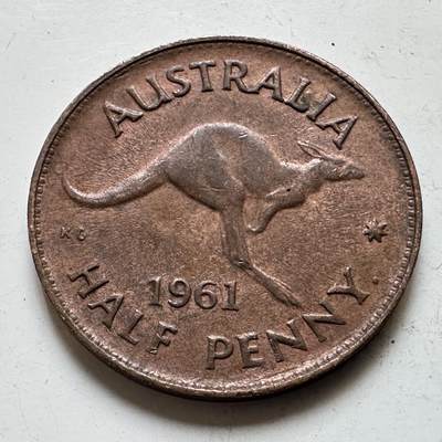 🌹外币初藏🌹🐯2026年第48场   每周二四六晚8️⃣点  大洋洲硬币专场 澳大利亚 1961年 半便士 a