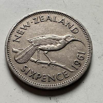 🌹外币初藏🌹🐯2026年第48场   每周二四六晚8️⃣点  大洋洲硬币专场 新西兰1961年 6便士 