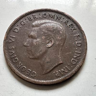 🌹外币初藏🌹🐯2026年第48场   每周二四六晚8️⃣点  大洋洲硬币专场 澳大利亚 1943年 乔治六世 半便士  b