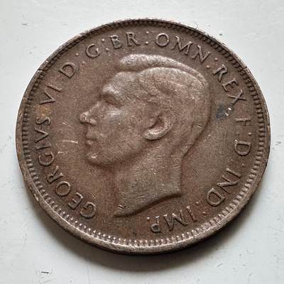 🌹外币初藏🌹🐯2026年第48场   每周二四六晚8️⃣点  大洋洲硬币专场 澳大利亚 1945年 乔治六世 半便士  b