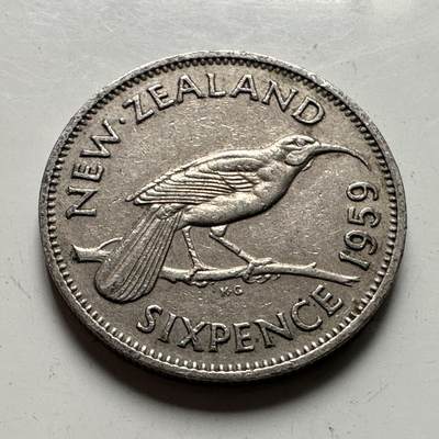 🌹外币初藏🌹🐯2026年第48场   每周二四六晚8️⃣点  大洋洲硬币专场 新西兰1959年 6便士 