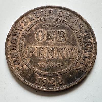 🌹外币初藏🌹🐯2026年第48场   每周二四六晚8️⃣点  大洋洲硬币专场 澳大利亚 1920年 乔治五世 一便士 a