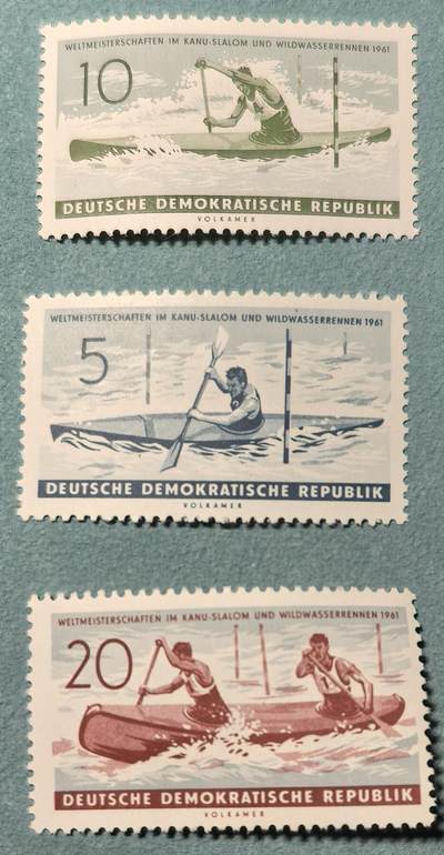 盛世勋华——号角文化勋章邮票专场拍卖第318期 东德邮政1961年发行 3全新票 世界单人划艇锦标赛