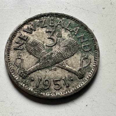 🌹外币初藏🌹🐯2026年第48场   每周二四六晚8️⃣点  大洋洲硬币专场 新西兰1951年 三便士 a