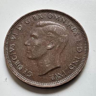 🌹外币初藏🌹🐯2026年第48场   每周二四六晚8️⃣点  大洋洲硬币专场 澳大利亚 1945年 乔治六世 半便士 a