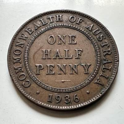 🌹外币初藏🌹🐯2026年第48场   每周二四六晚8️⃣点  大洋洲硬币专场 澳大利亚 1936年 乔治五世 半便士