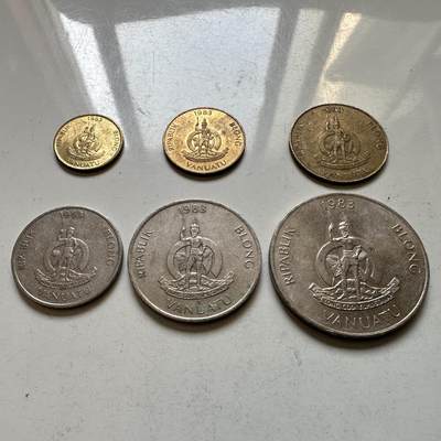 🌹外币初藏🌹🐯2026年第48场   每周二四六晚8️⃣点  大洋洲硬币专场 瓦努阿图1983年 清版6枚套