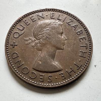 🌹外币初藏🌹🐯2026年第48场   每周二四六晚8️⃣点  大洋洲硬币专场 新西兰 1953年 半便士  b