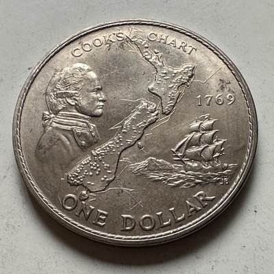 🌹外币初藏🌹🐯2026年第48场   每周二四六晚8️⃣点  大洋洲硬币专场 新西兰 1969年 库克船长 1元 b