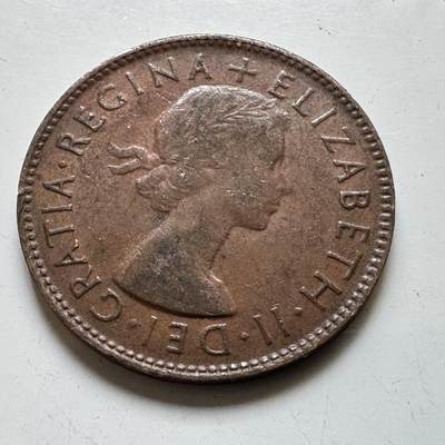 🌹外币初藏🌹🐯2026年第48场   每周二四六晚8️⃣点  大洋洲硬币专场 澳大利亚 1953年 伊丽莎白二世 半便士 a