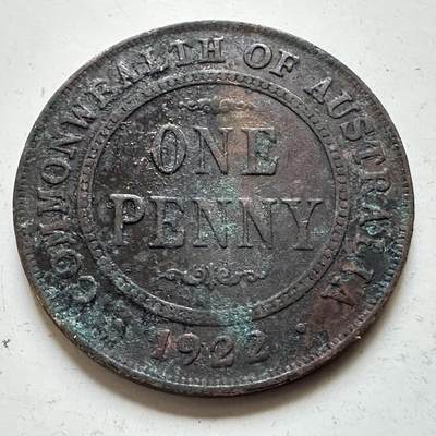 🌹外币初藏🌹🐯2026年第48场   每周二四六晚8️⃣点  大洋洲硬币专场 澳大利亚 1922年 乔治五世 一便士 