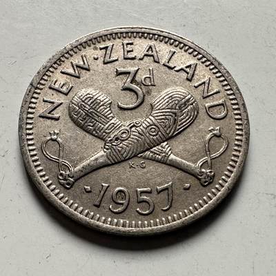 🌹外币初藏🌹🐯2026年第48场   每周二四六晚8️⃣点  大洋洲硬币专场 新西兰1957年 三便士 