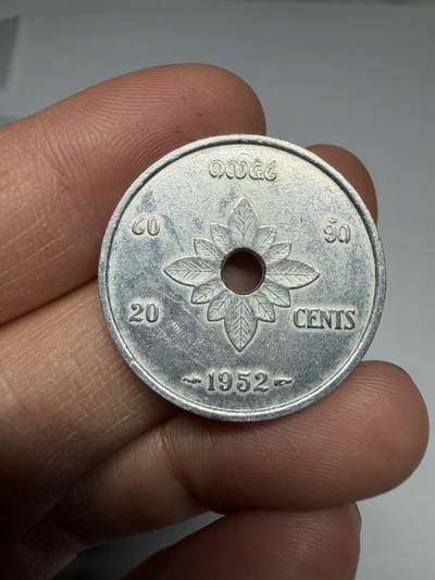 2026年集古藏今外币拍卖第四期-第5场—（总第325拍），可以寄存60天，满160元包邮。 1952年老挝20分