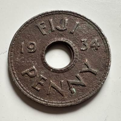 🌹外币初藏🌹🐯2026年第48场   每周二四六晚8️⃣点  大洋洲硬币专场 英属斐济 1934年 乔治五世 一便士