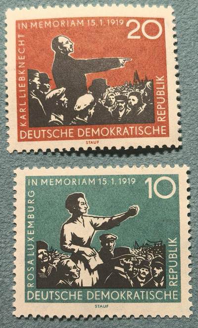 盛世勋华——号角文化勋章邮票专场拍卖第318期 东德邮政1959年发行 2全新票 卢森堡和李卜克内西