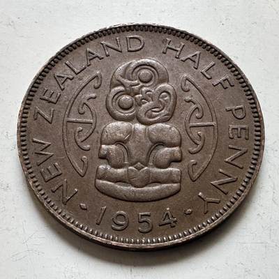 🌹外币初藏🌹🐯2026年第48场   每周二四六晚8️⃣点  大洋洲硬币专场 新西兰 1954年 半便士  