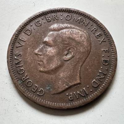 🌹外币初藏🌹🐯2026年第48场   每周二四六晚8️⃣点  大洋洲硬币专场 澳大利亚 1943年 乔治六世 半便士 c