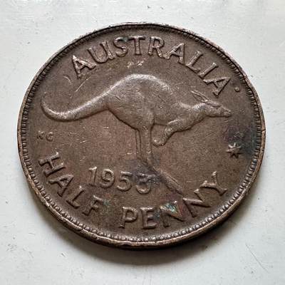 🌹外币初藏🌹🐯2026年第48场   每周二四六晚8️⃣点  大洋洲硬币专场 澳大利亚 1953年 伊丽莎白二世 半便士 b
