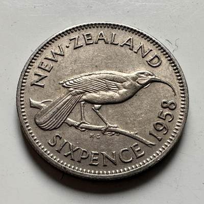 🌹外币初藏🌹🐯2026年第48场   每周二四六晚8️⃣点  大洋洲硬币专场 新西兰1958年 6便士 