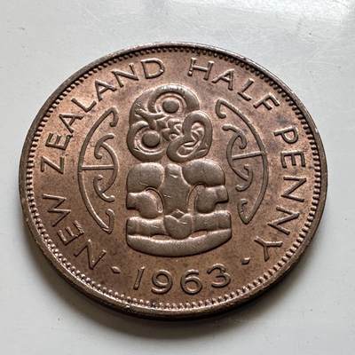 🌹外币初藏🌹🐯2026年第48场   每周二四六晚8️⃣点  大洋洲硬币专场 新西兰 1963年 半便士  