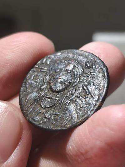 星盘世界钱币 5.2年度精品币大拍 一周年抽奖活动 拜占庭帝国 米海尔七世 富利铜币  公元1071-1078年打制，正面为先知像，铭文为“IC XC ”