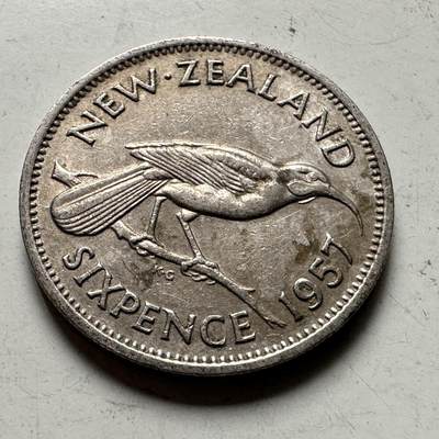 🌹外币初藏🌹🐯2026年第48场   每周二四六晚8️⃣点  大洋洲硬币专场 新西兰1957年 6便士 