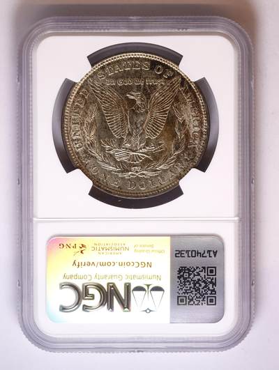 观钱 近现代机制币拍卖No.010（全场顺丰包邮，不区分偏远地区，本场5月5日开始发货）  1921美国摩根1美元大银币 NGC MS62，双面带彩，状态极佳，展翅雄鹰羽翼丰满，原味包浆深邃迷人