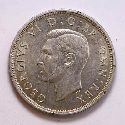观钱 近现代机制币拍卖No.010（全场顺丰包邮，不区分偏远地区，本场5月5日开始发货）  1937英国乔治六世登基1克朗银币，重28.28g，500银。打制深峻，转光强烈，细节优秀，状态极佳