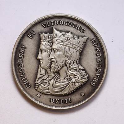 观钱 近现代机制币拍卖No.010（全场顺丰包邮，不区分偏远地区，本场5月5日开始发货）  - 法国1845年里昂市立医院总理事会银章 17.4g，95%银，细节精致，币面磨砂工艺