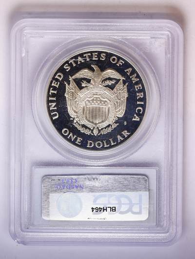 观钱 近现代机制币拍卖No.010（全场顺丰包邮，不区分偏远地区，本场5月5日开始发货）  1994-S 美国国会大厦 200 周年纪念精制 1 美元银币，PCGS PR69DCAM PCGS老盒，更具收藏价值，精致镜面工艺，边角及保护圈有磕，介意勿拍