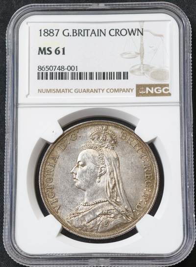 甄臻铺-世界币章拍卖（第63期），送拍享返佣金等优惠多多 - NGC-MS61 1887年高冠马剑，状态极佳，丝绸转光 高点细节很好 同品种61分背面经常有胸部模具磨损 初铸品相
