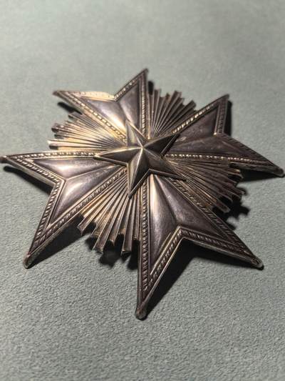 盛世勋华——号角文化勋章邮票专场拍卖第319期 瑞典大十字级北极星勋章星章 直径87毫米 银质好品，1748年设立。主要授予外籍人士，表彰对瑞典外交、文化、经贸、国际交流作出卓越贡献者，是瑞典最具代表性的外事高阶荣誉之一