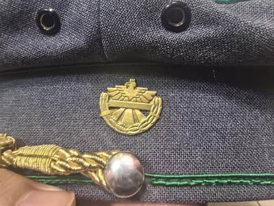 盛世勋华——号角文化勋章邮票专场拍卖第319期 奥地利海关警察大檐帽 定制带厂标  金属丝国徽 头围55.5厘米