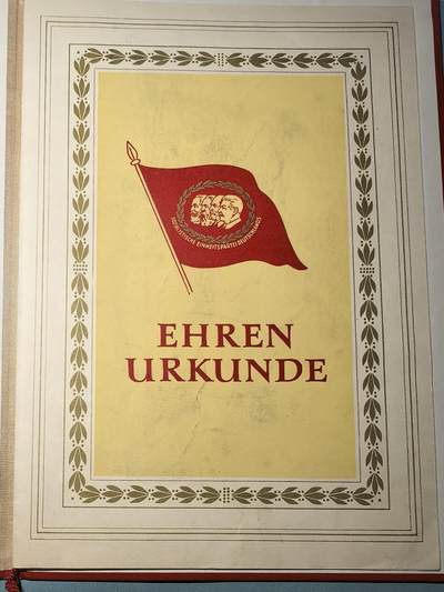 盛世勋华——号角文化勋章邮票专场拍卖第319期 东德统一社会党（SED）为党服务25年荣誉证书 授予一名女老党员