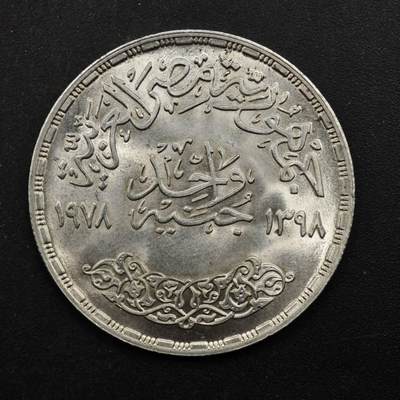 【淘币小摊】实时拍第九百零六拍   散币场   每周一发货 - 埃及1978年水泥公司1镑银币