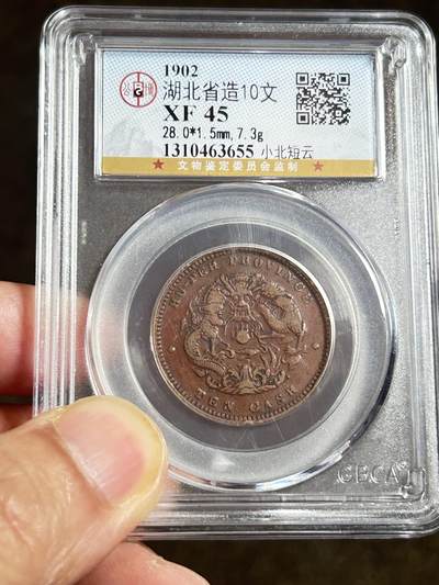 GBCAXF45光绪元宝奉天省造甲辰十文(宝奉版)稀少版别，龙鳞饱满突出，黄