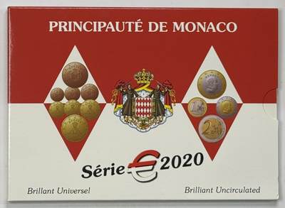 S&S Numismatic世界钱币-拍卖 第131期 - 摩纳哥2020年 第二版地图-阿尔贝亲王 8枚欧元套币官方卡币 含2枚双色高值币