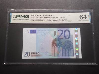 2026七月第三期 总237期 - 欧盟2002二签20欧 PMG64epq 较少见意大利发行